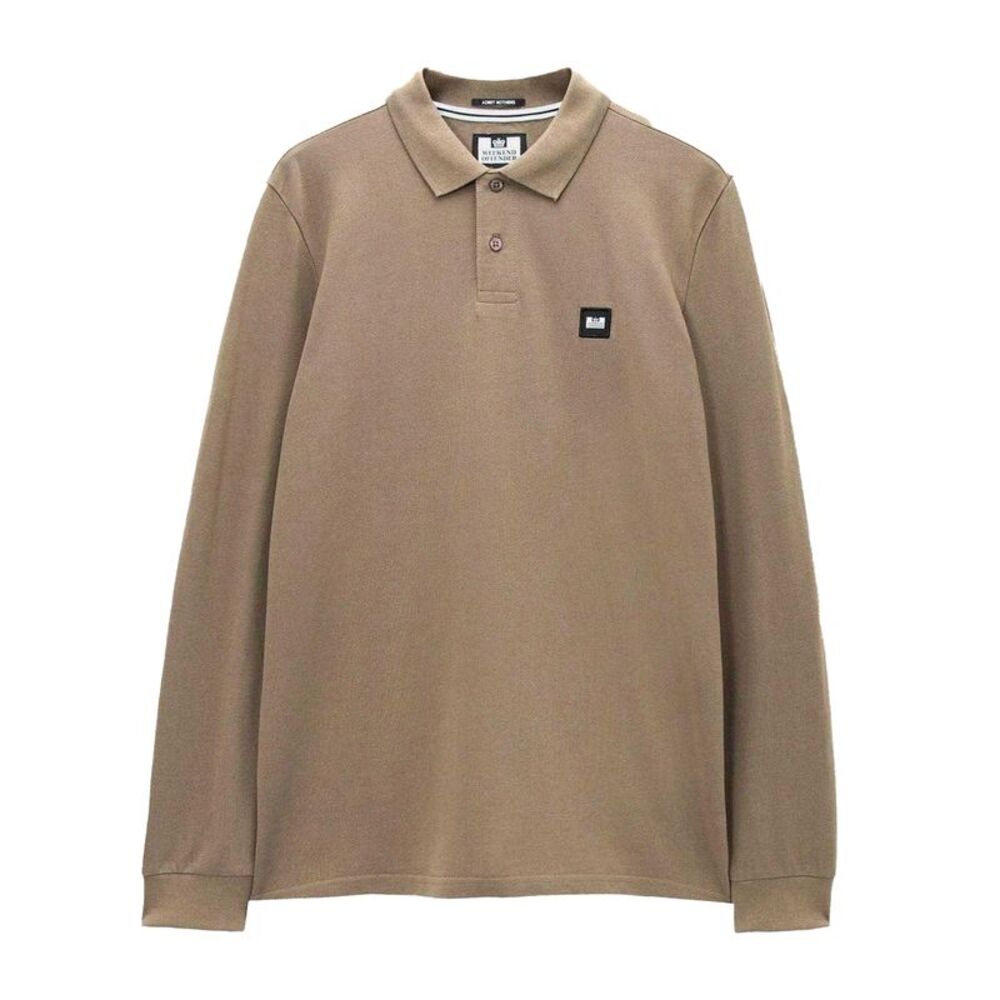 Weekend Offender Mens Long-Sleeved Polo Shirt / Sand